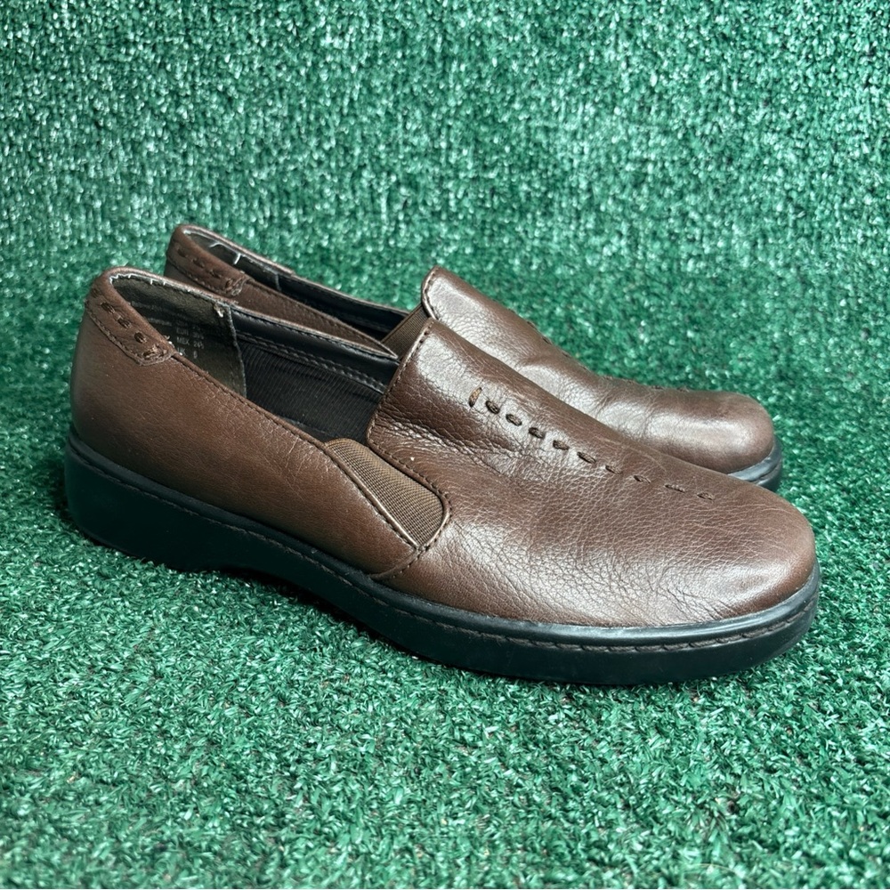 Predictions Leather Collection Brown Slip On Comfort Shoes‎ Women 7.5